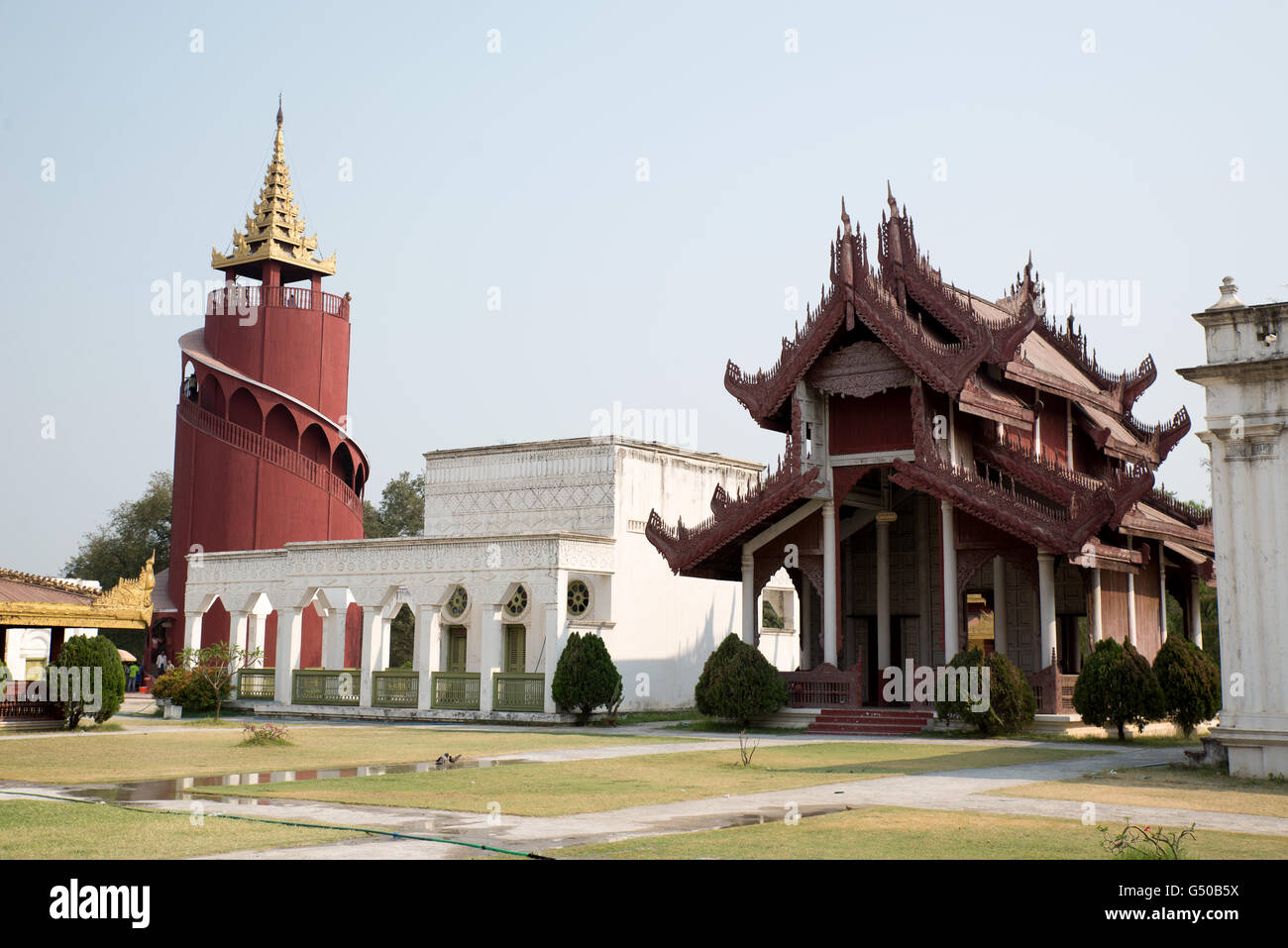 La Watch Tower au palais de Mandalay, Myanmar, Mandalay Banque D'Images