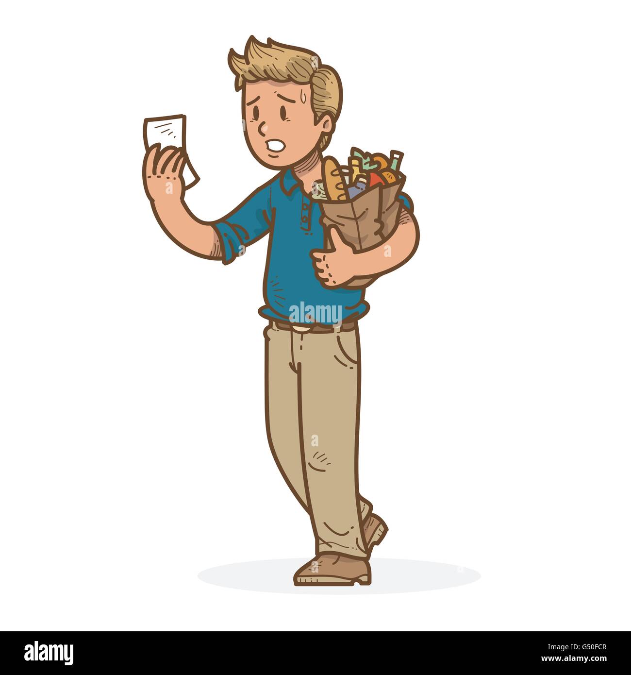 Man shopping grocery Illustration de Vecteur