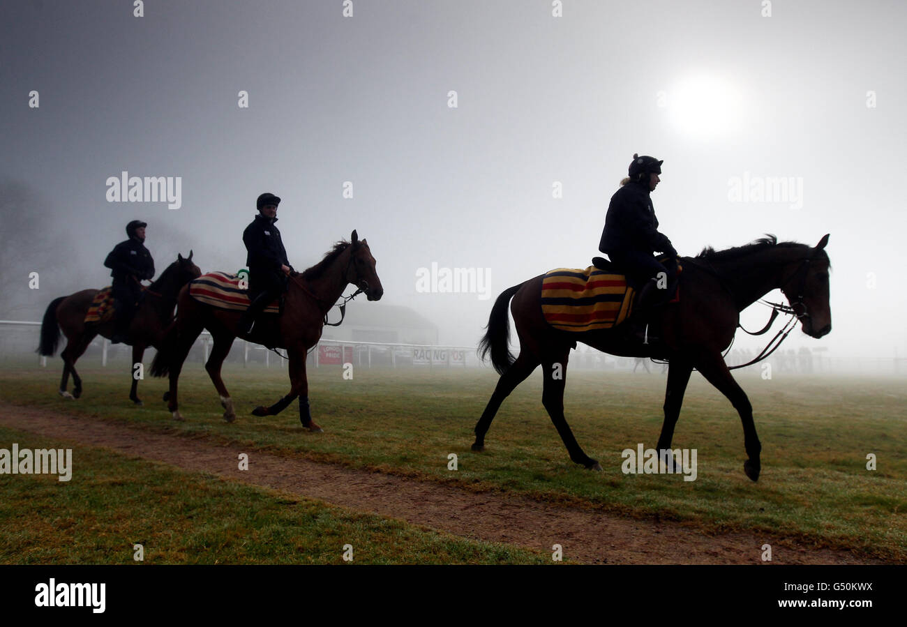 Les courses de chevaux - Alan King Équitation Visite - Château de Barbury d'équitation Banque D'Images