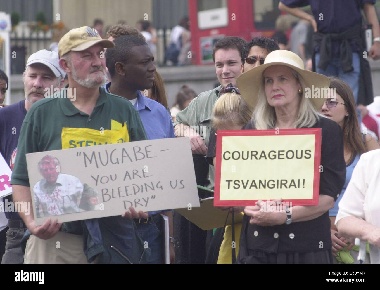 Protestation contre le Zimbabwe Banque D'Images