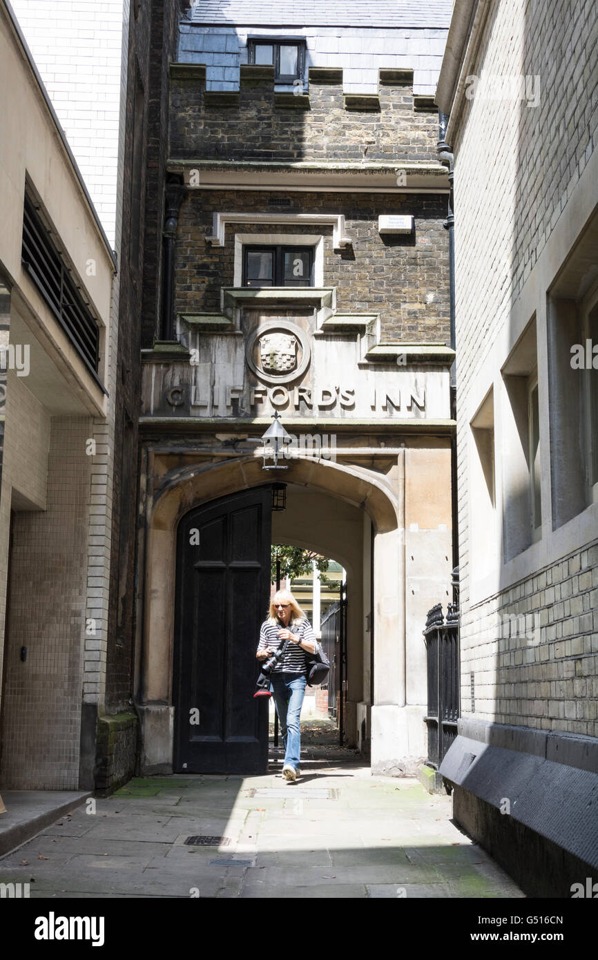 Entrée de Cliffords Inn, Chancery Lane, London, UK Banque D'Images