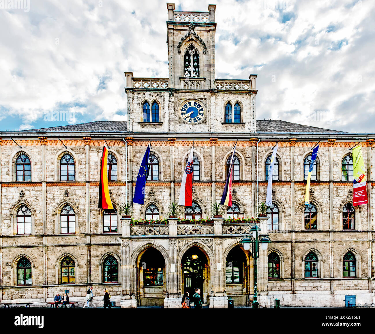 Weimar, mairie Rathaus ; Banque D'Images