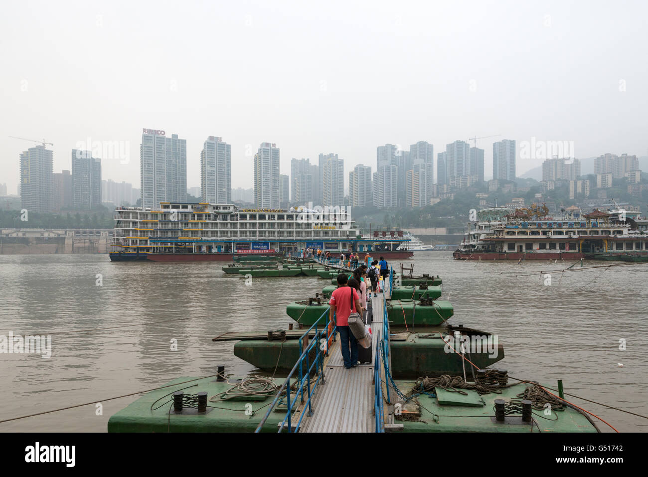 La Chine, Chongqing, embarcadère pour les bateaux de croisière rivière Yangzte Banque D'Images