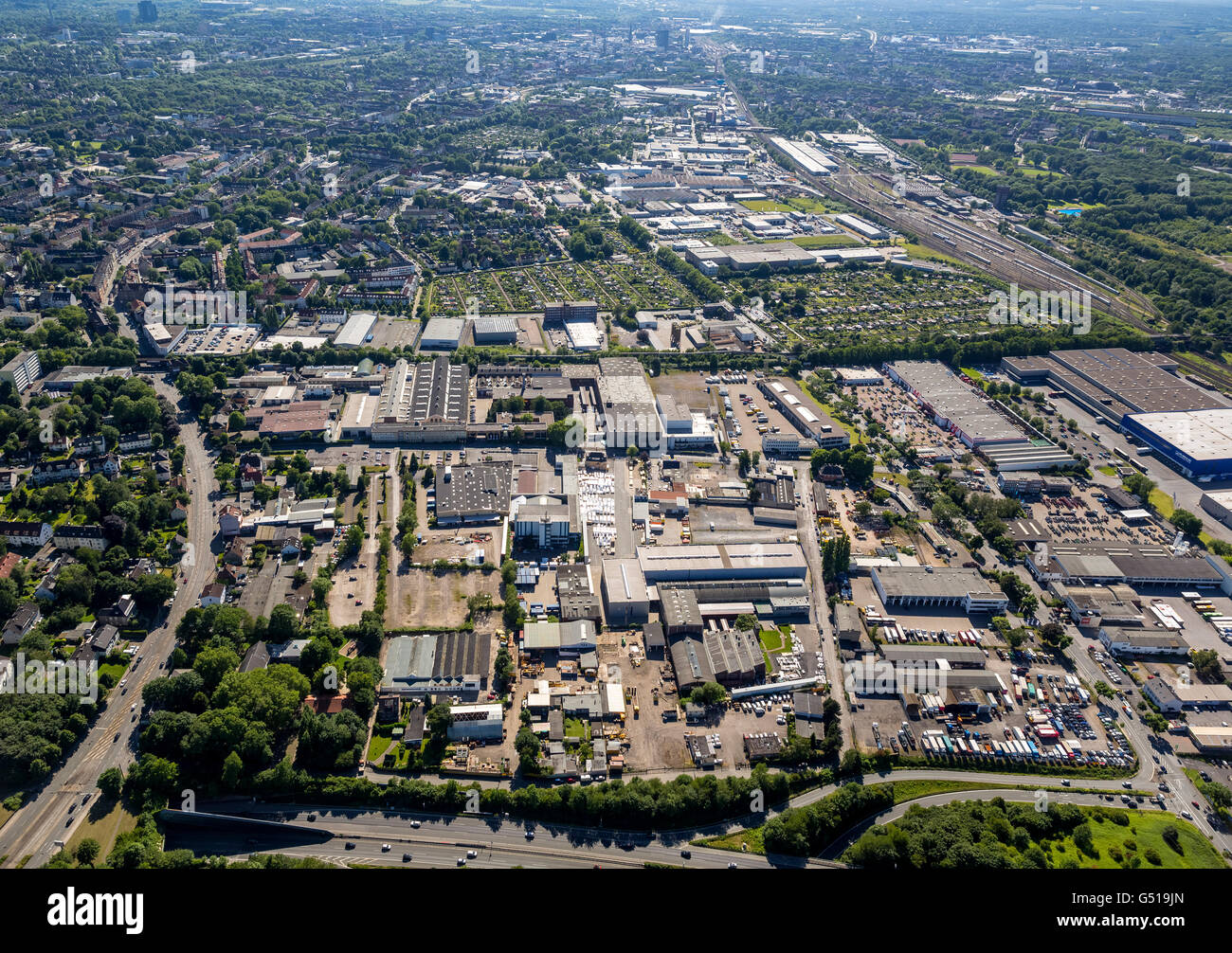 Vue aérienne, la société KHS Dortmund-Körne, Dortmund, la Ruhr, Rhénanie du Nord-Westphalie, Allemagne, Europe, vue aérienne, Banque D'Images