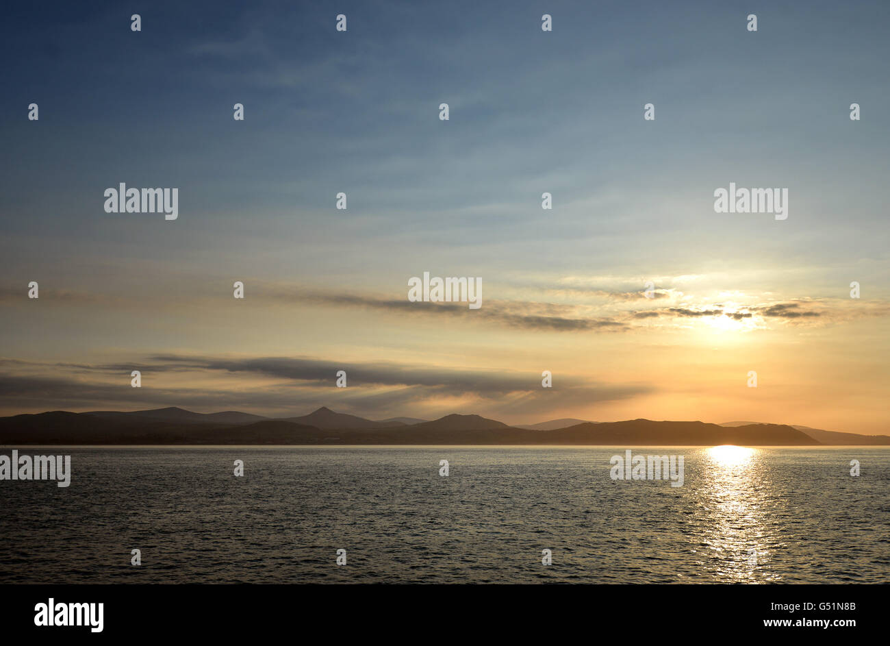 Parc national des montagnes de Wicklow et le coucher du soleil, de l'Irlande Banque D'Images