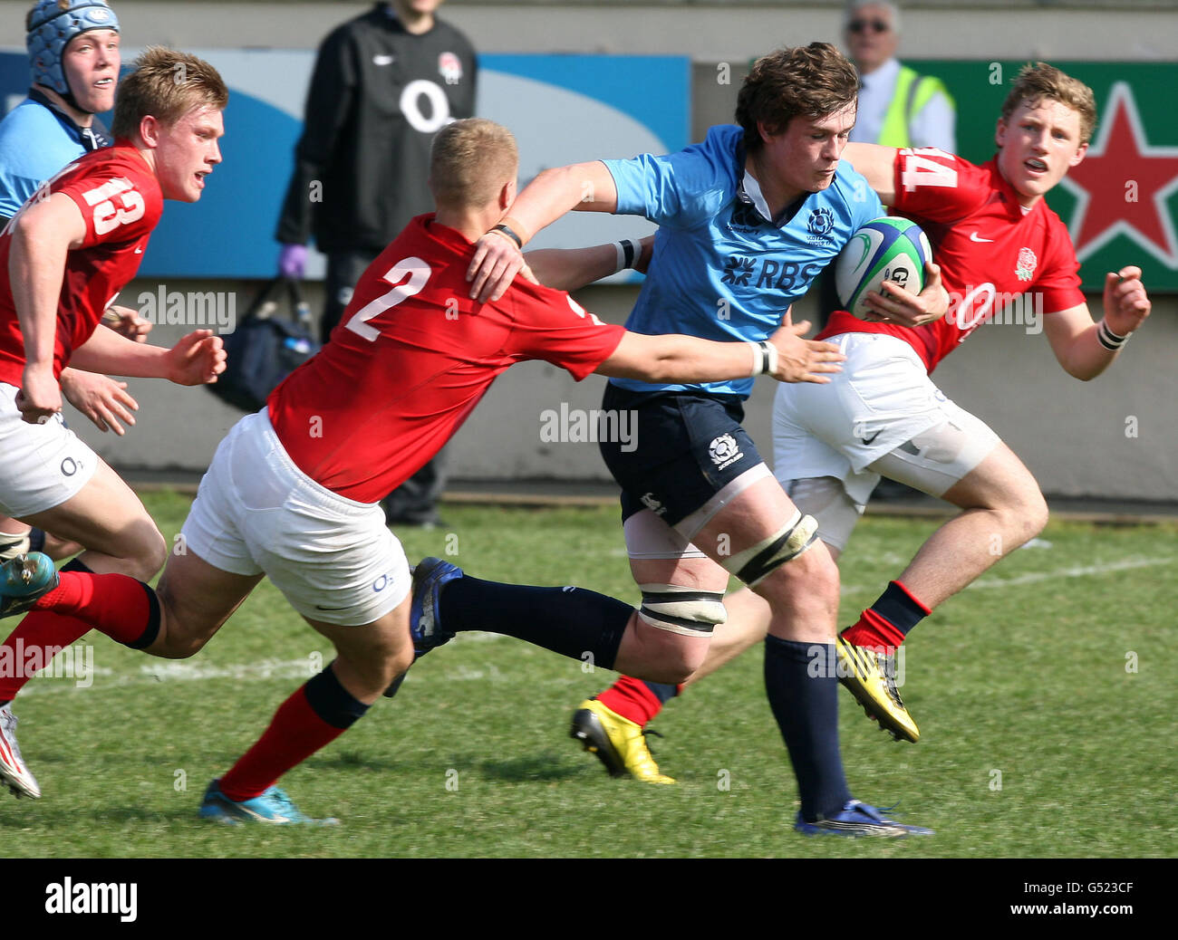 Rugby Union - International - Scotland U17 / England U17 - Greenyards.Le Magnus Bradbury de Scotland U17 lors du match international U17 à Greenyards, Melrose. Banque D'Images