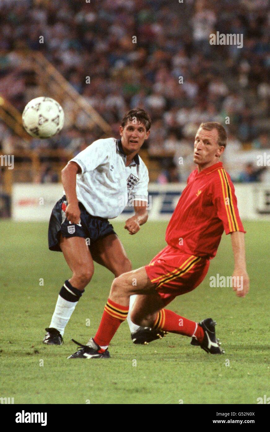 Football - FIFA World Cup Italia 90 - Deuxième tour - France / Belgique - Stadio Renato Dall'Ara, Bologne Banque D'Images