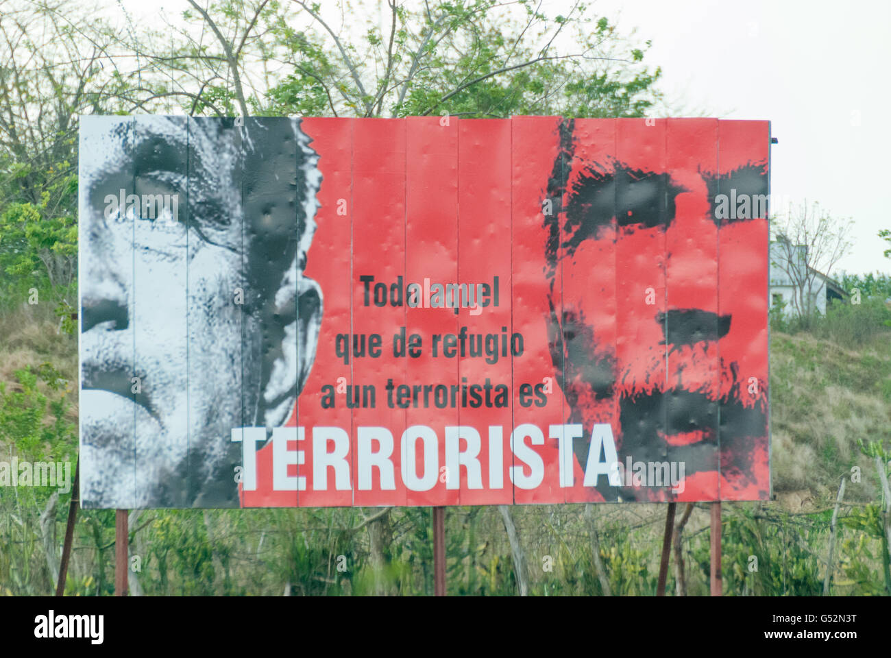 Camagüey, Cuba, Floride, USA, Anti Bush Poster Banque D'Images
