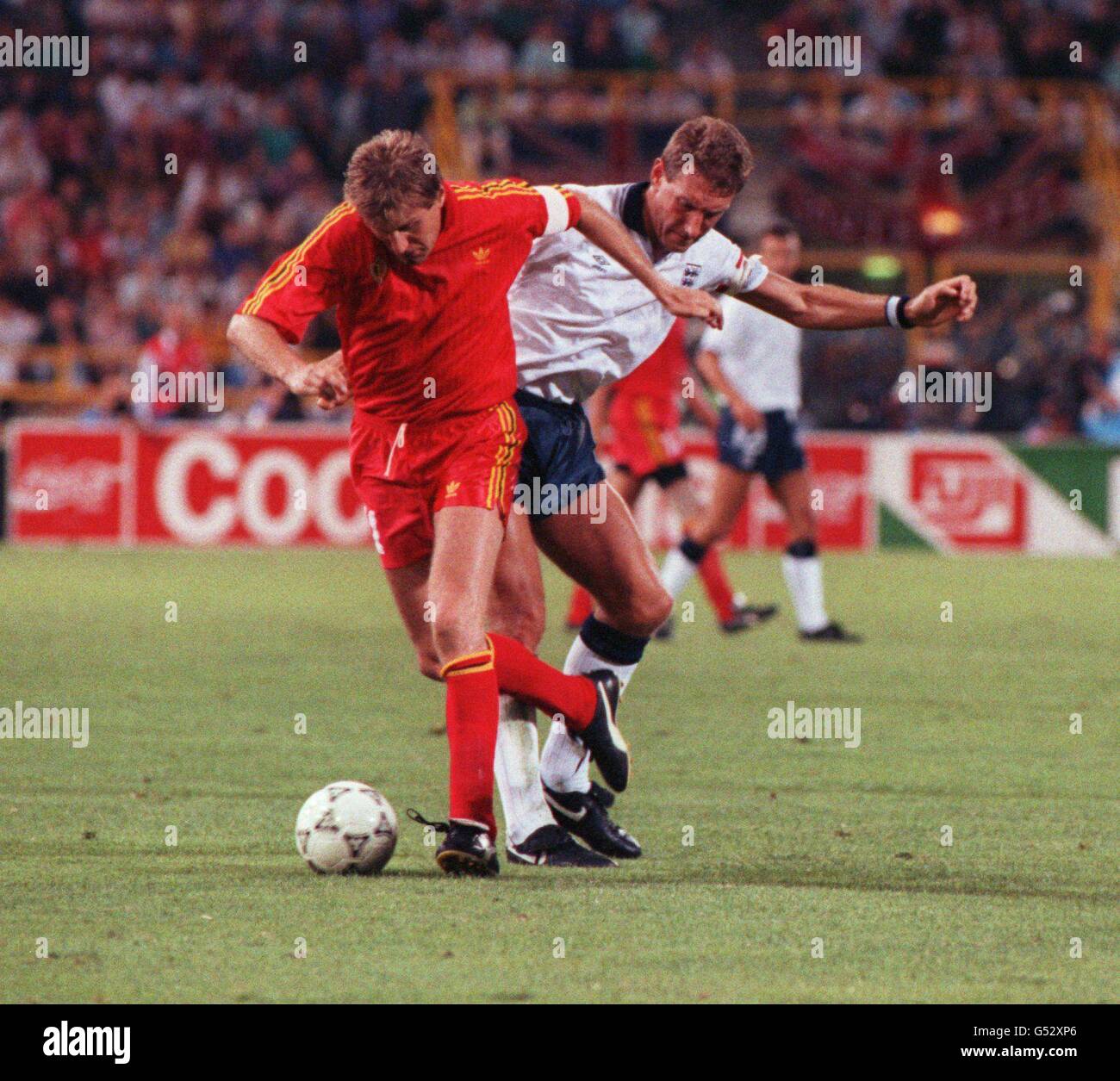 Football - FIFA World Cup Italia 90 - Deuxième tour - France / Belgique - Stadio Renato Dall'Ara, Bologne Banque D'Images