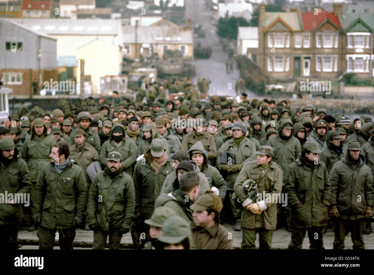 Prisonniers de l'ARGENTINE : 1982 Banque D'Images