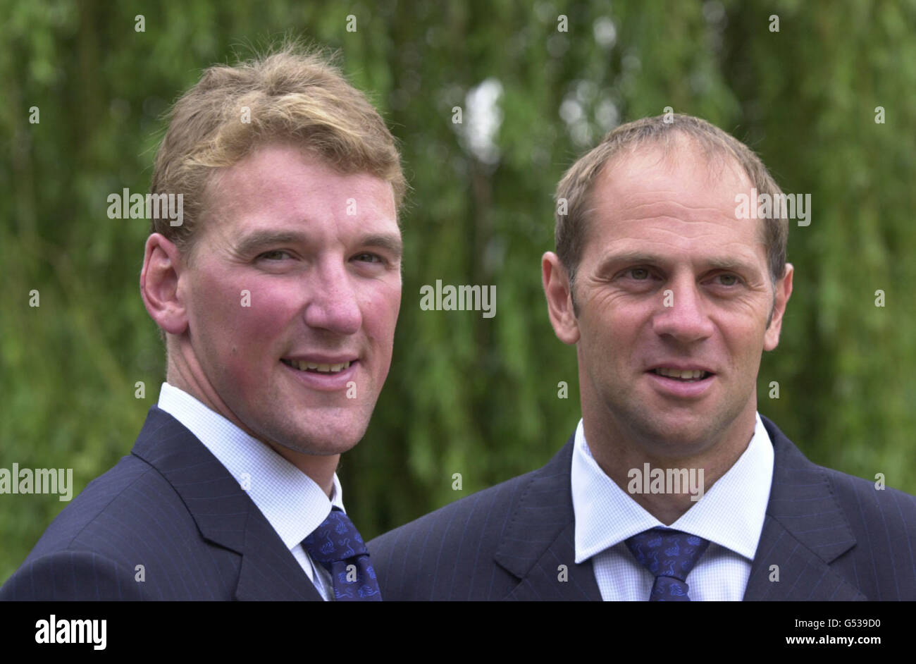 Olympic ramers Pincent & Redgrave.British Olympic Rivers of the Coxless four's team, gauche-droite Matthew Pinsent, et Steven Redgrave. Banque D'Images