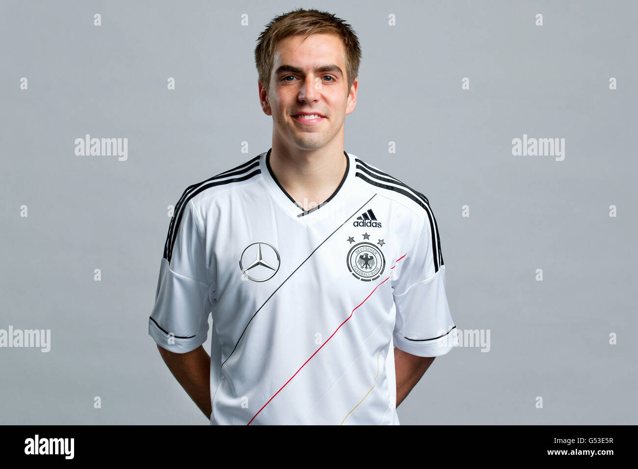 Philip Lahm, sur le site officiel de portrait photo session de l'allemand,  l'équipe nationale de football sur 18.04.2012, Munich, Bavière Photo Stock  - Alamy