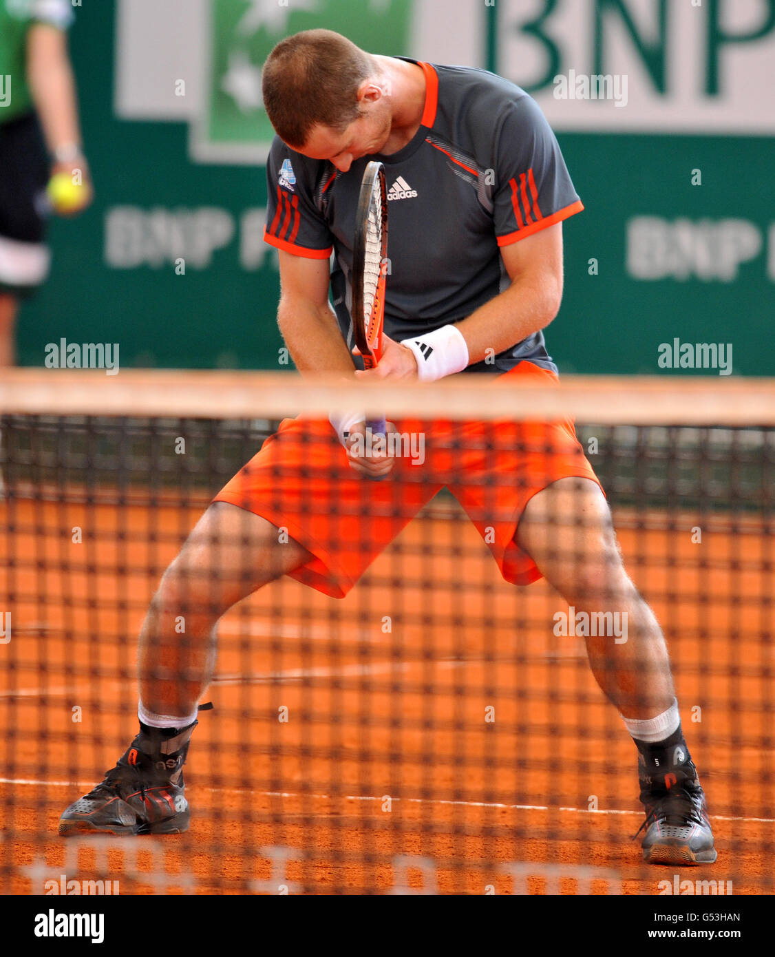 Tennis - Monte-Carlo Rolex Masters 2012 - 5e jour - Monte-Carlo Country Club.Andy Murray a perdu la vue après avoir manqué un point Banque D'Images