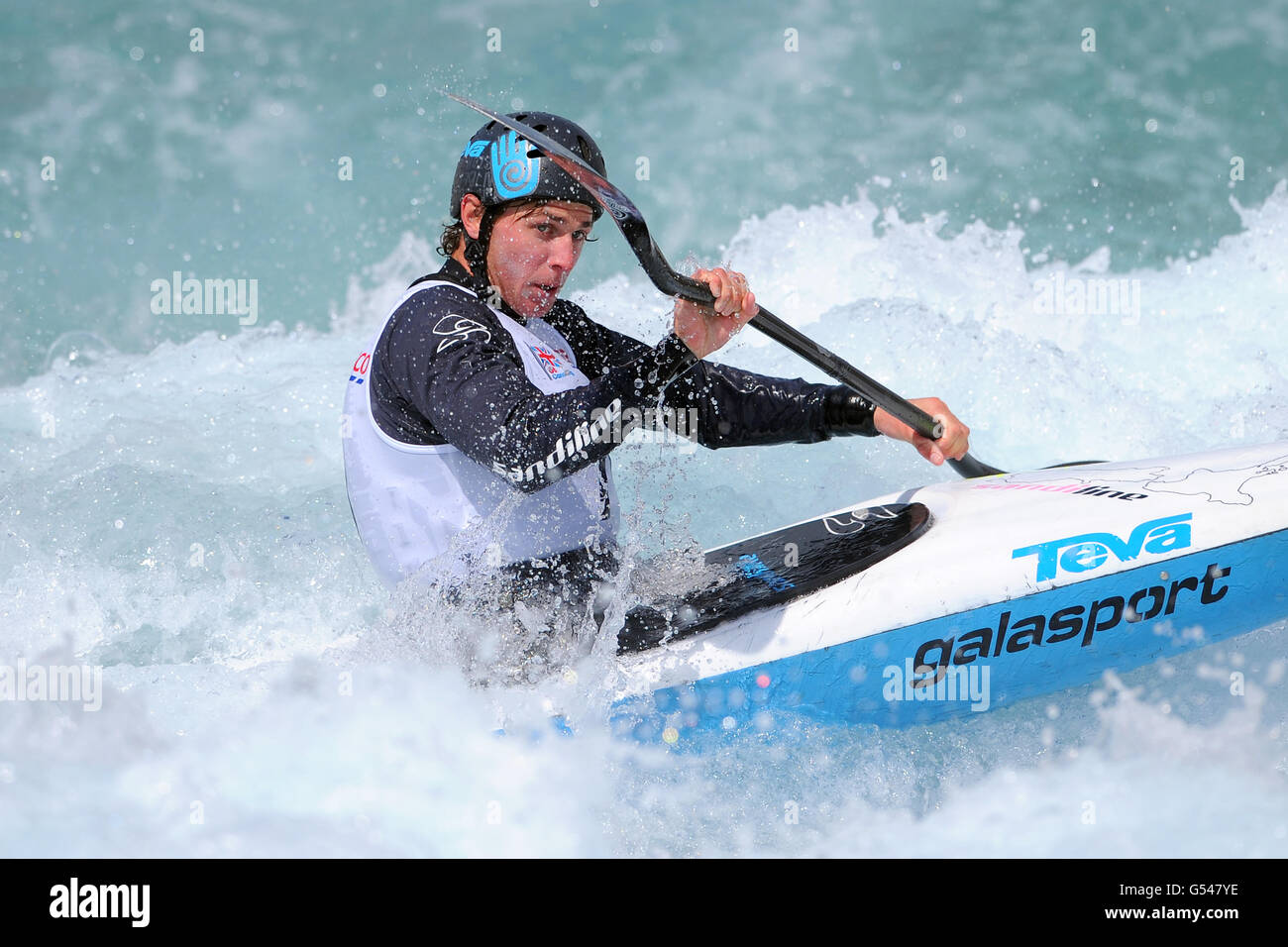 Canoë - essais de sélection de Tesco Canoe Slalom 2012 - troisième jour - Lee Valley White Water Centre. Michael Dawson, K1M Banque D'Images