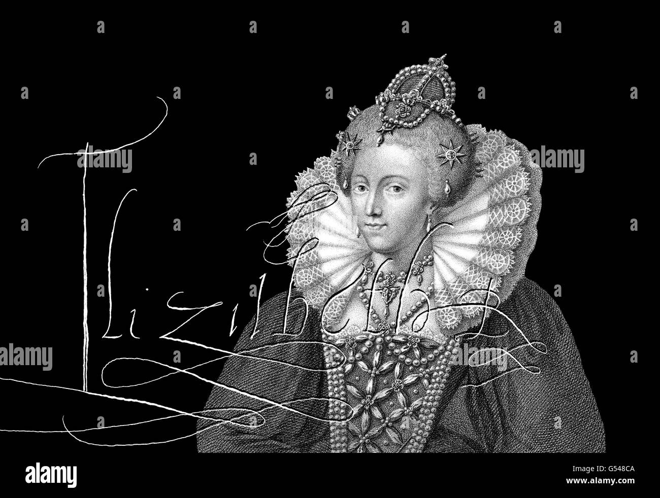 Elizabeth I, 1533 - 1603, reine d'Angleterre 1558 - 1603, la dynastie Tudor Banque D'Images