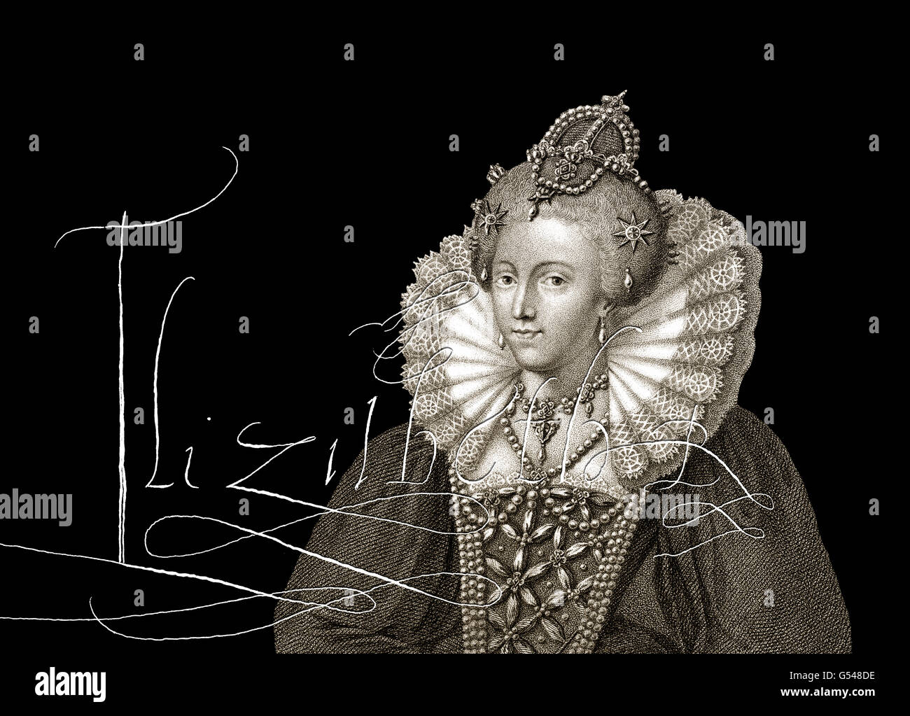 Elizabeth I, 1533 - 1603, reine d'Angleterre 1558 - 1603, la dynastie Tudor Banque D'Images