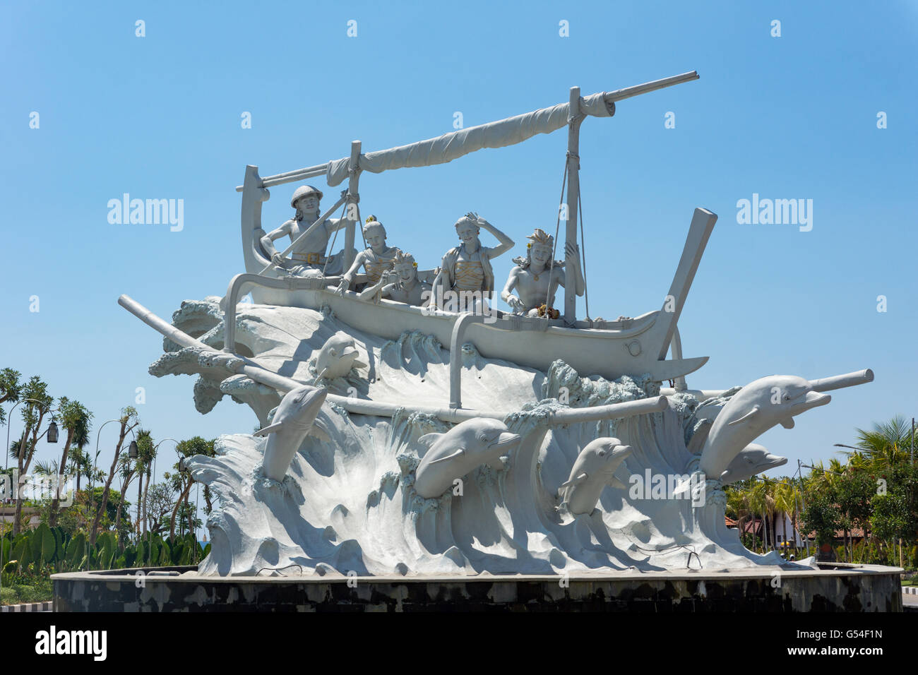 L'INDONÉSIE, Bali, à Buleleng, Monument de Seglers, près de Brahma Vihara Arama, Temple bouddhiste Banque D'Images