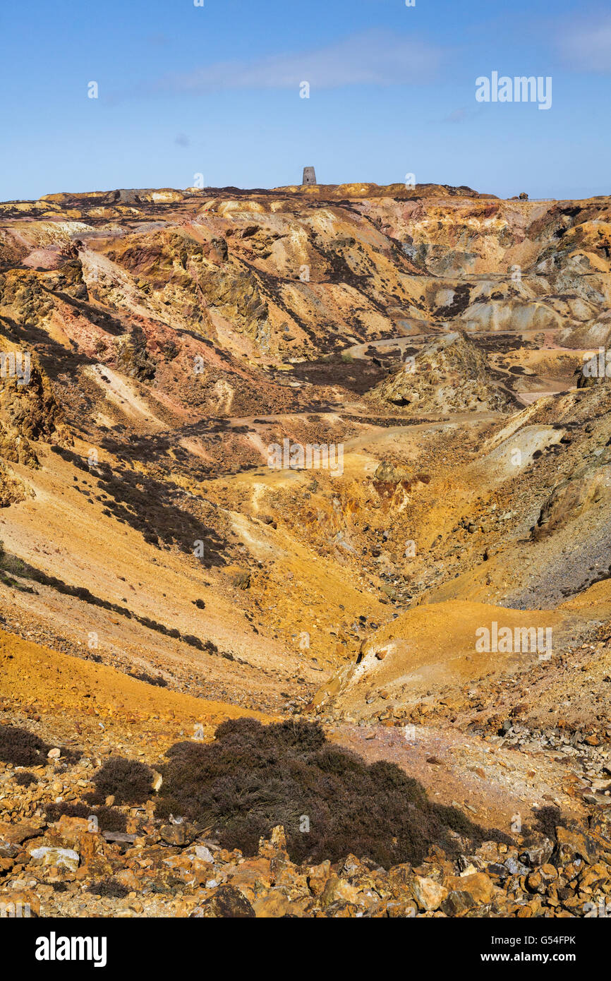 Parys Mine de cuivre de la montagne, au nord-est de l'Anglesey, au Pays de Galles, Royaume-Uni Banque D'Images