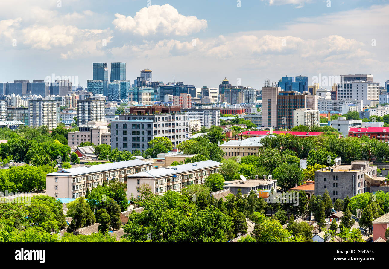 Vue sur la ville de Beijing, du parc Jingshan Banque D'Images