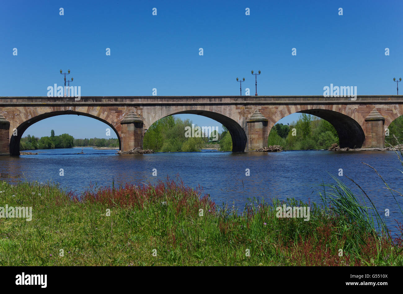 Europe, France, Moulins, le pont Régemortes, département de l'Allier, Auvergne Banque D'Images