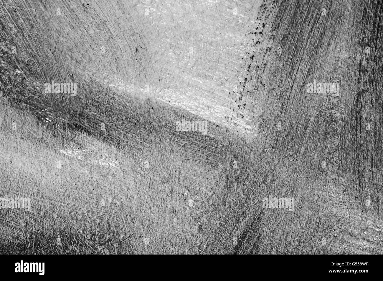 Peinture à l'huile abstraite, l'arrière-plan noir et blanc expressif texture coups de pinceau Banque D'Images