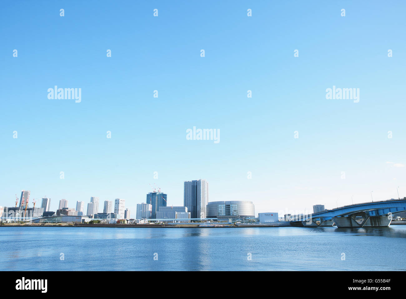 Paysage urbain et de la baie de Tokyo, Tokyo, Japon Banque D'Images