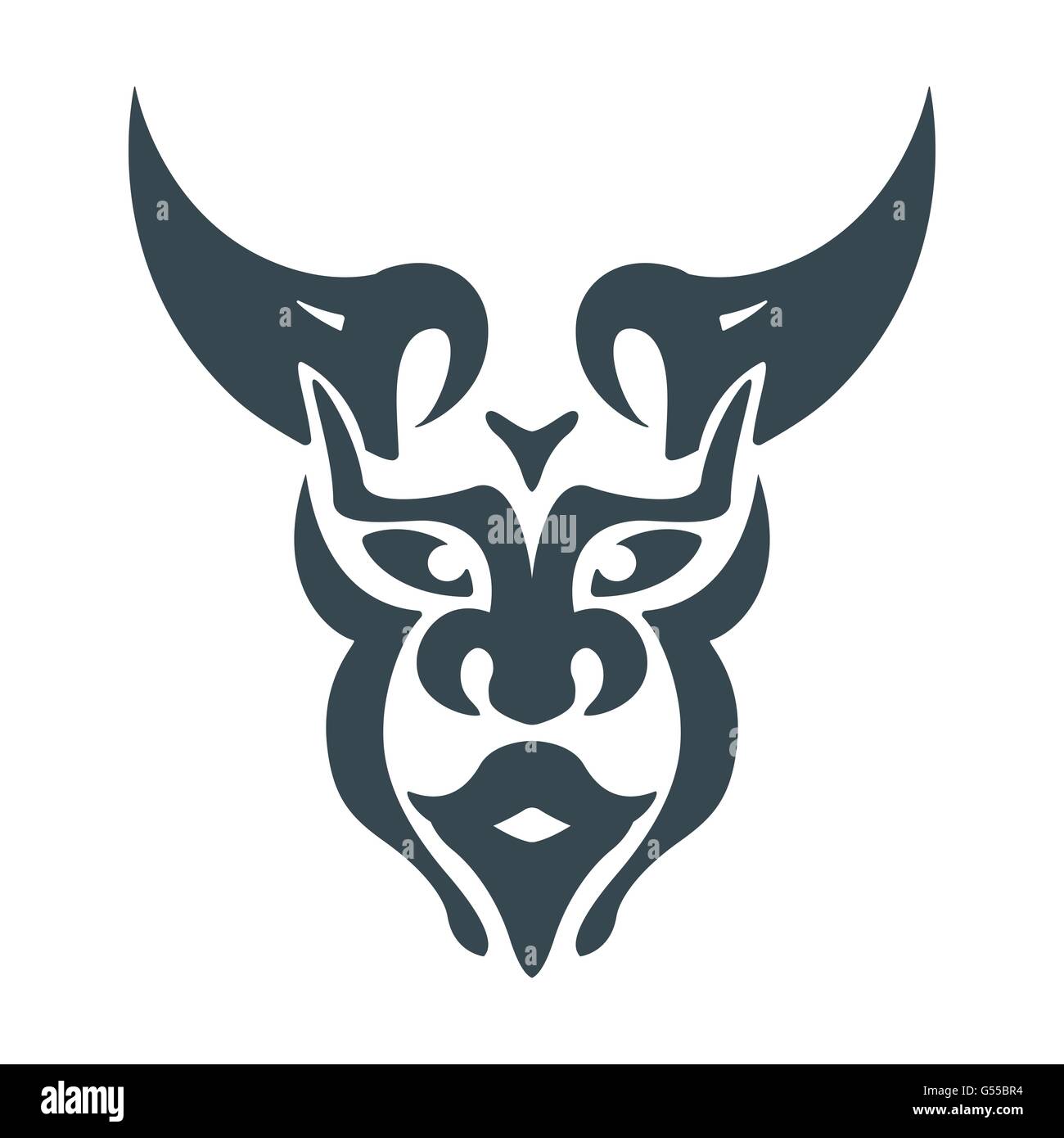 Résumé L'homme bull head chaman viking vecteur conception symbole mystique Illustration de Vecteur