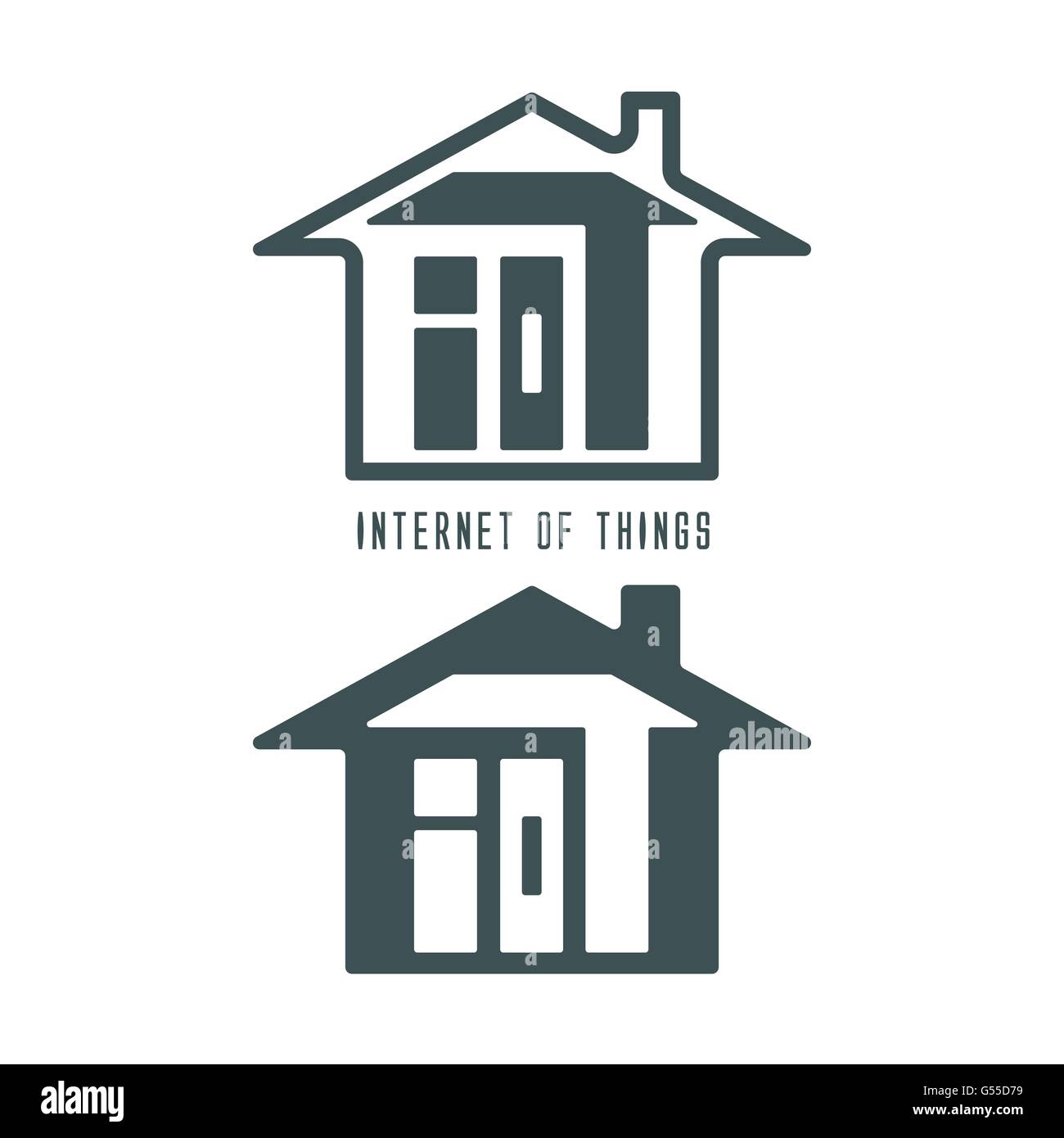 Lettre IOT ou internet des objets dans la maison moderne symbole accueil technologie concept design vector illustration Illustration de Vecteur