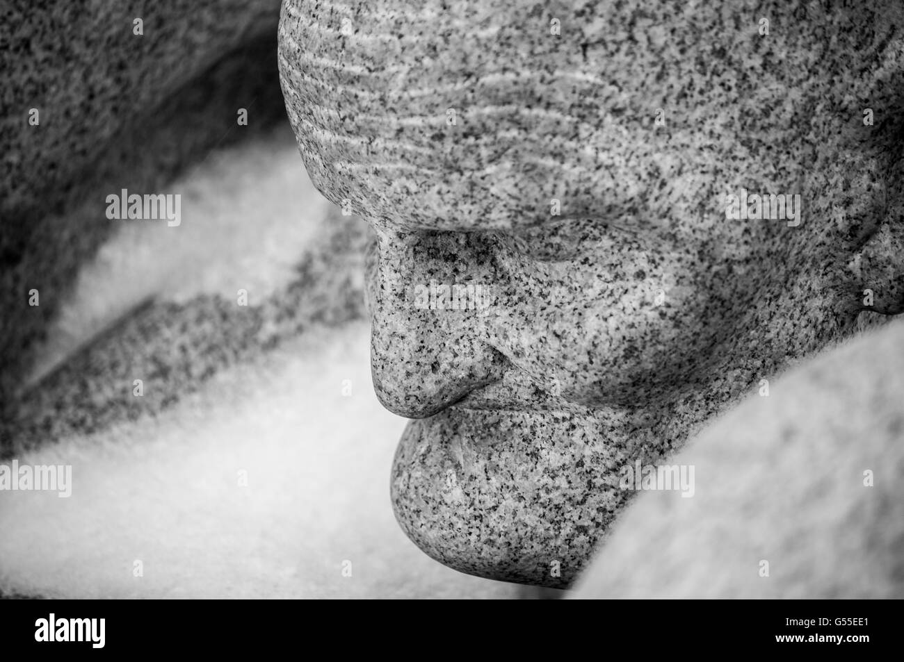 Gustav Vigeland Sculpture, Oslo, Norvège - image monochrome Banque D'Images