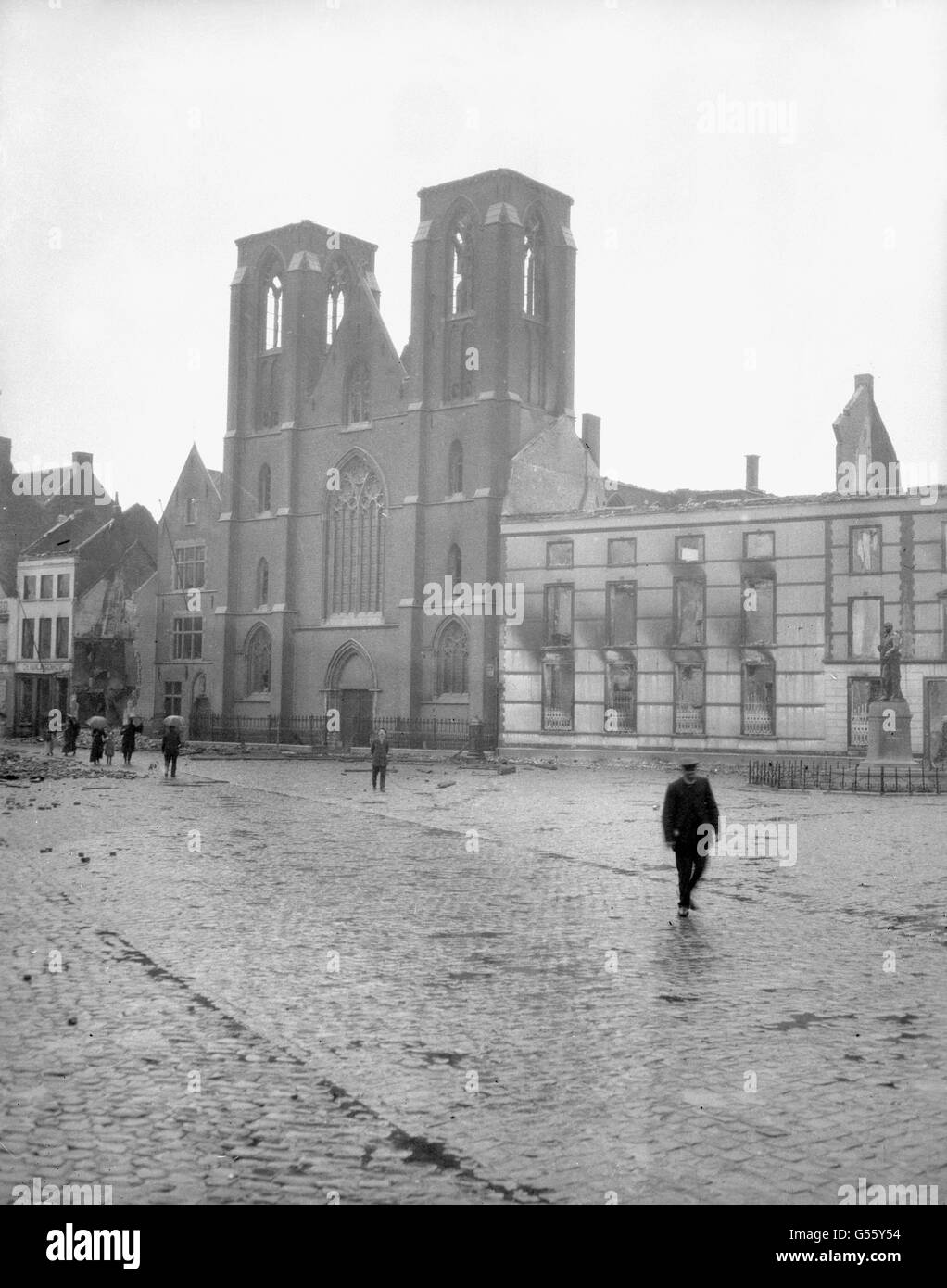 La Première Guerre mondiale - le Front de l'Ouest - Termonde Banque D'Images