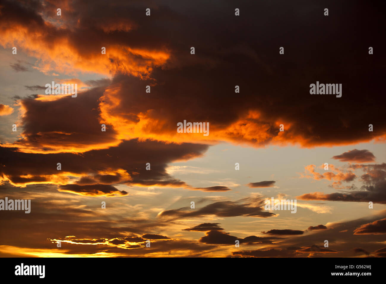 Coucher du soleil et des nuages, de l'Islande Banque D'Images