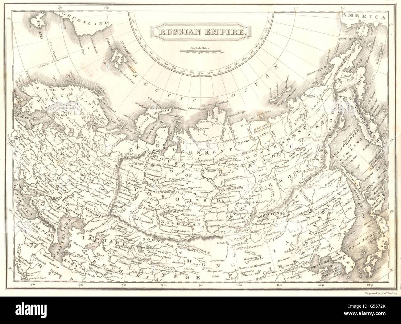 L'Empire russe : la Russie Sibérie Samoyedi Yakoutska l'Asie centrale, 1830 Ancien site Banque D'Images