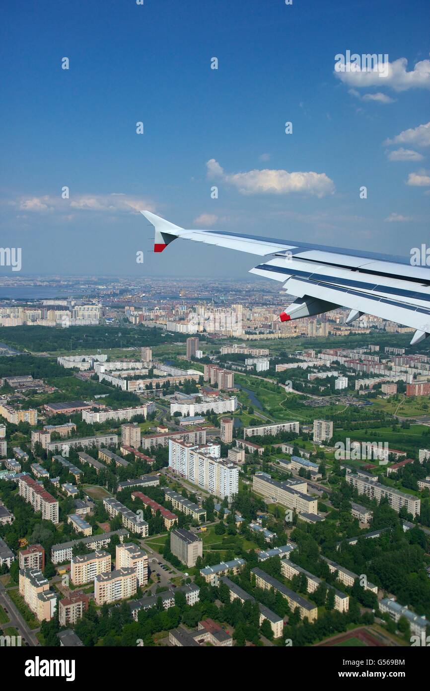 Vue aérienne de St Petersbourg, Russie Banque D'Images