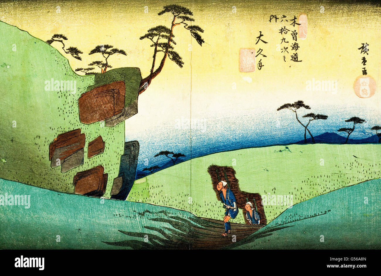 Utagawa Hiroshige - Gravure sur bois Banque D'Images