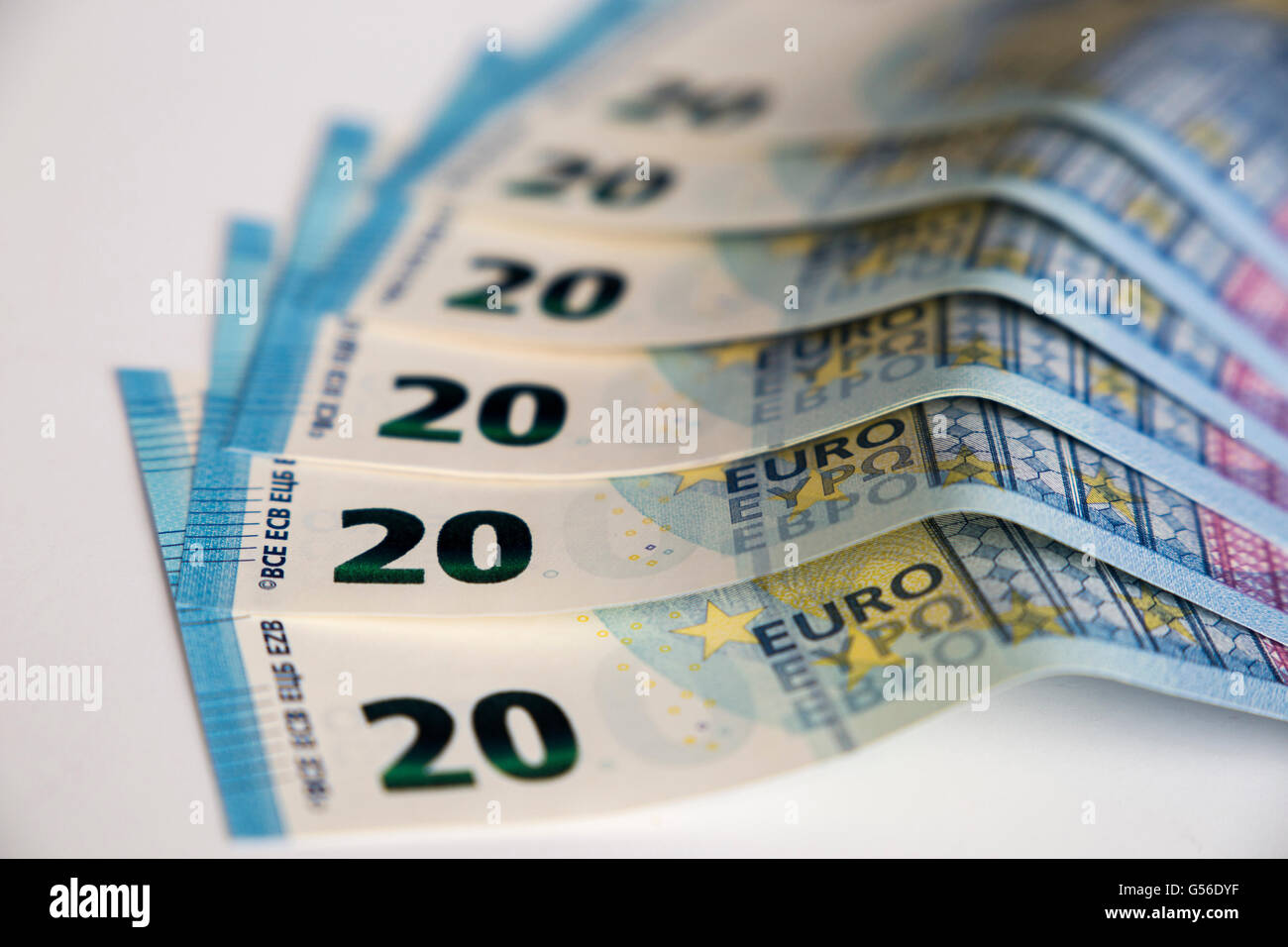 Vingt billets, billetes de vingt euros Banque D'Images