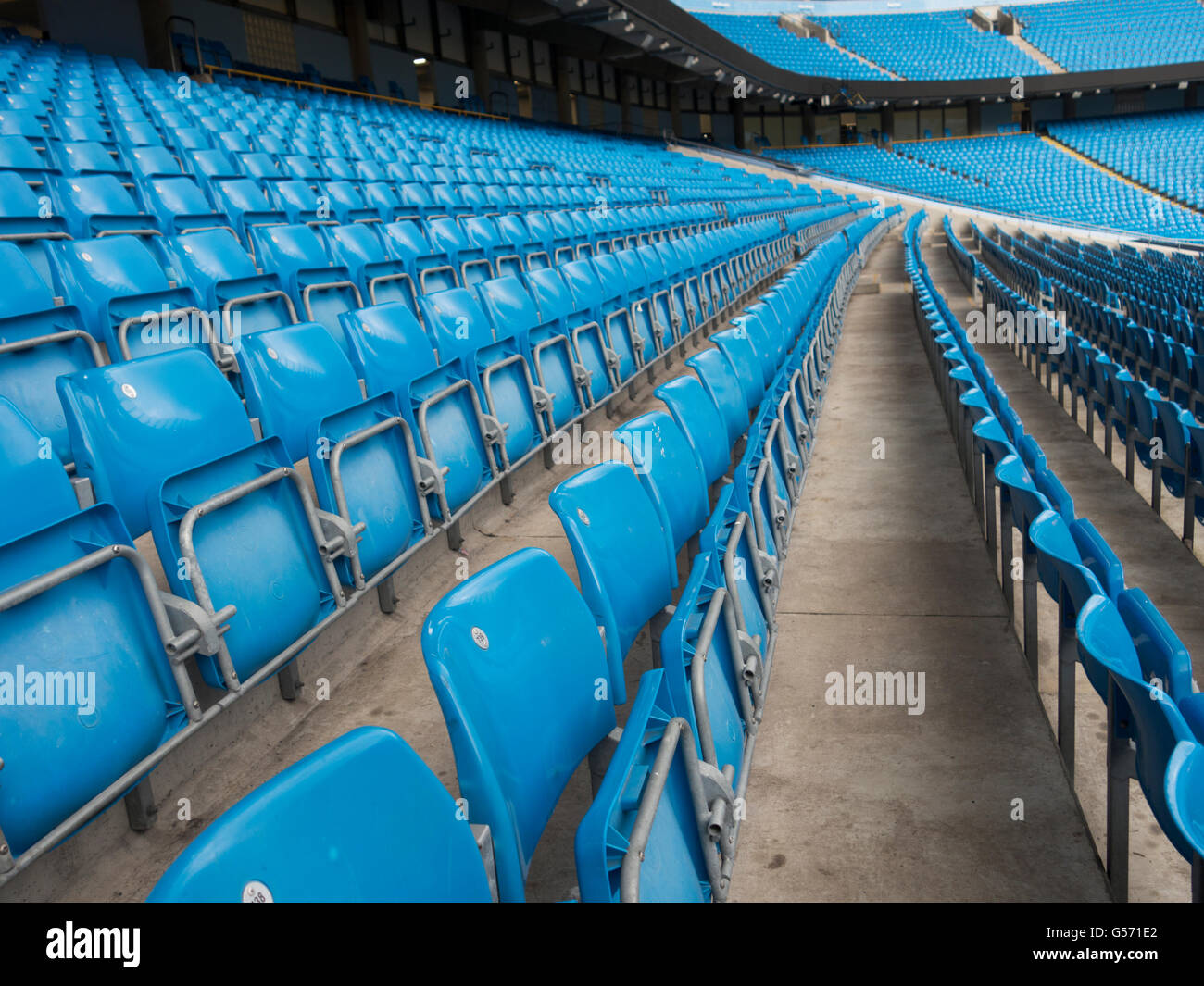 Places à l'intérieur du stade Etihad Manchester City Football Club UK Banque D'Images