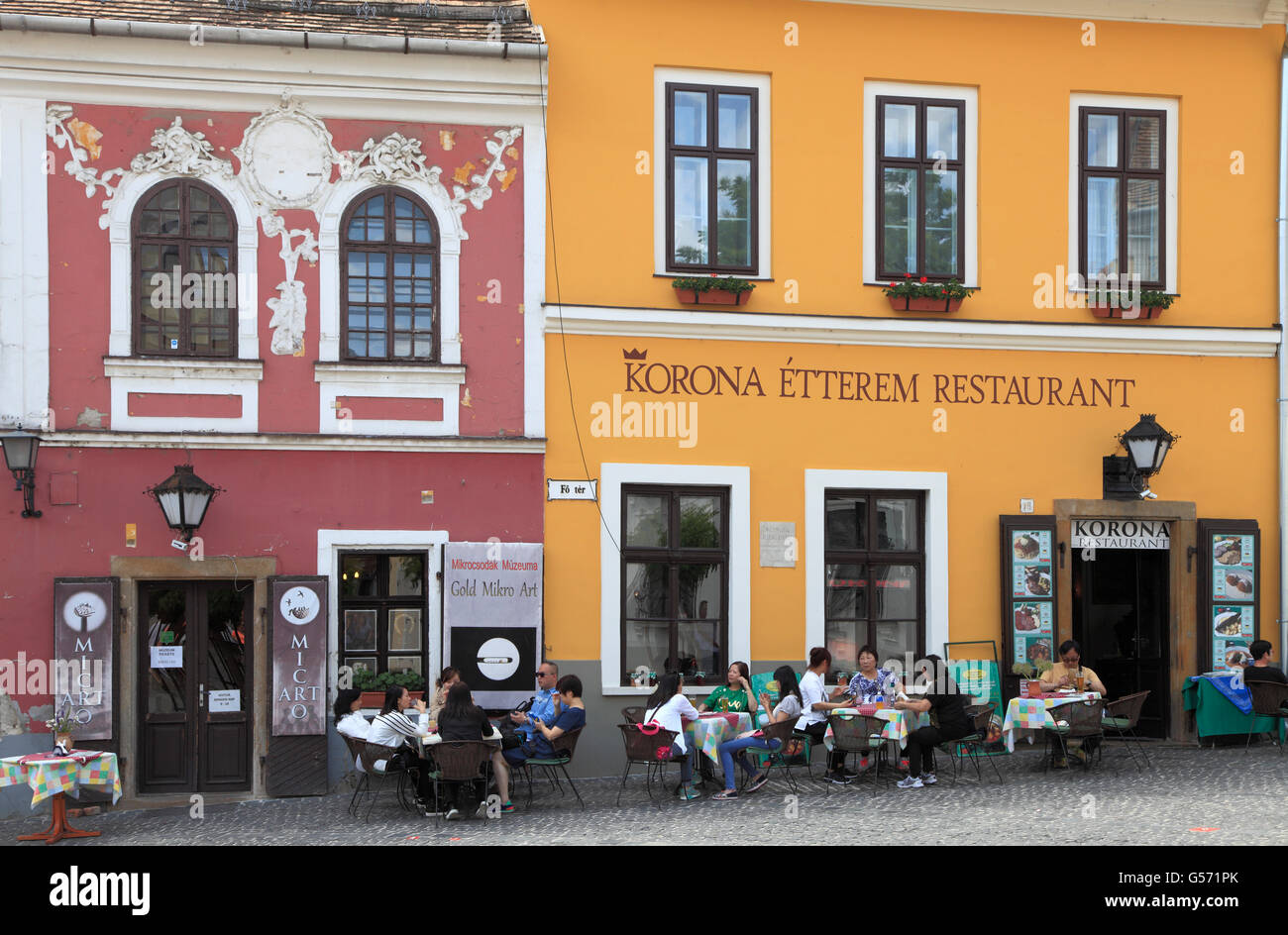 La Hongrie, Szentendre, restaurant, personnes, scène de rue, Banque D'Images