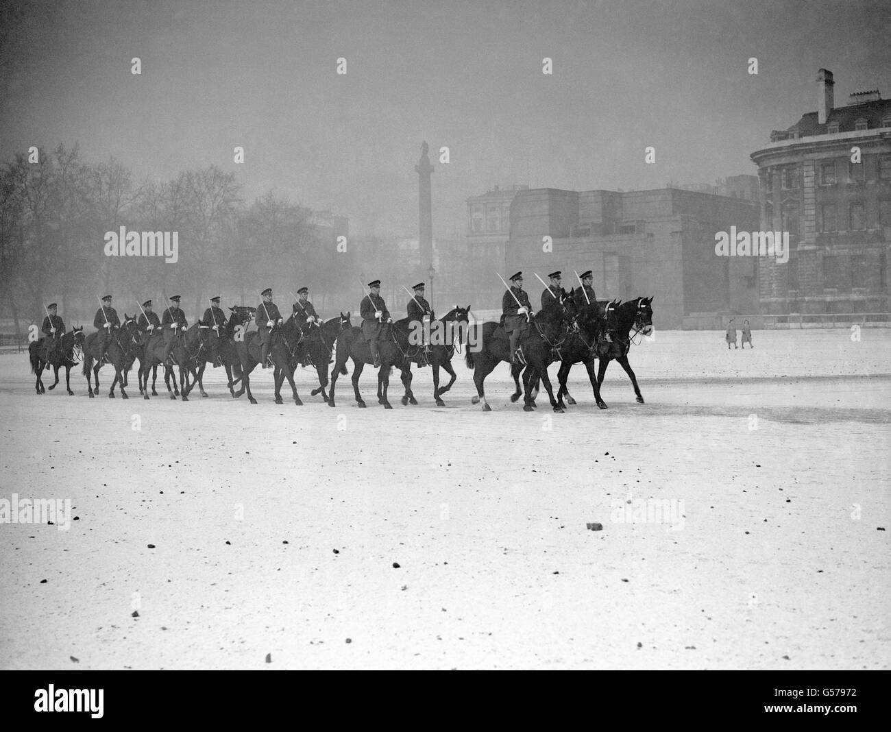 Militaires - Household Cavalry - Horse Guards Parade, Londres Banque D'Images