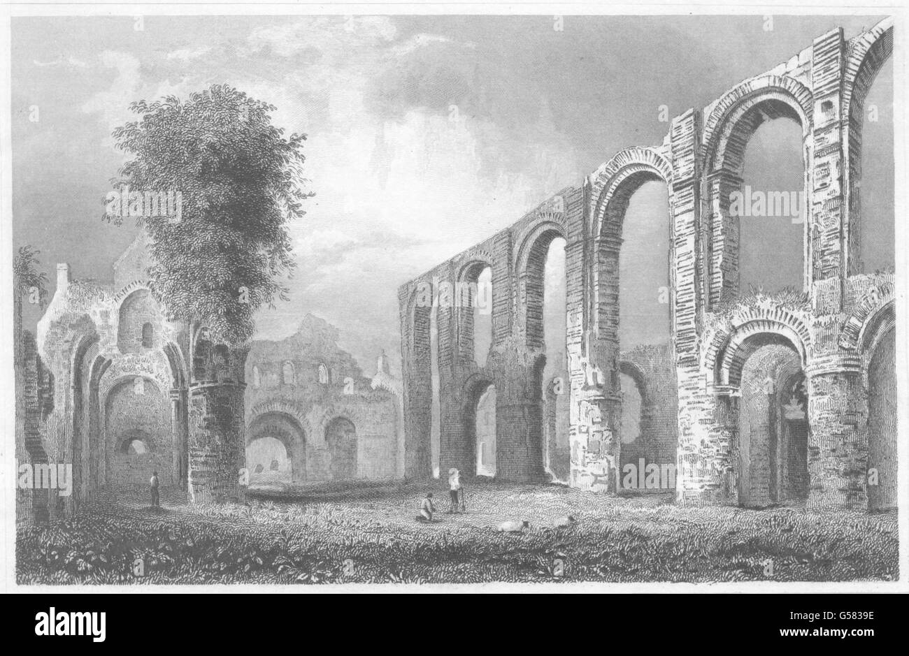 ESSEX : St Botolphs Priory Church. Colchester. (Bartlett/Wright), print 1834 Banque D'Images