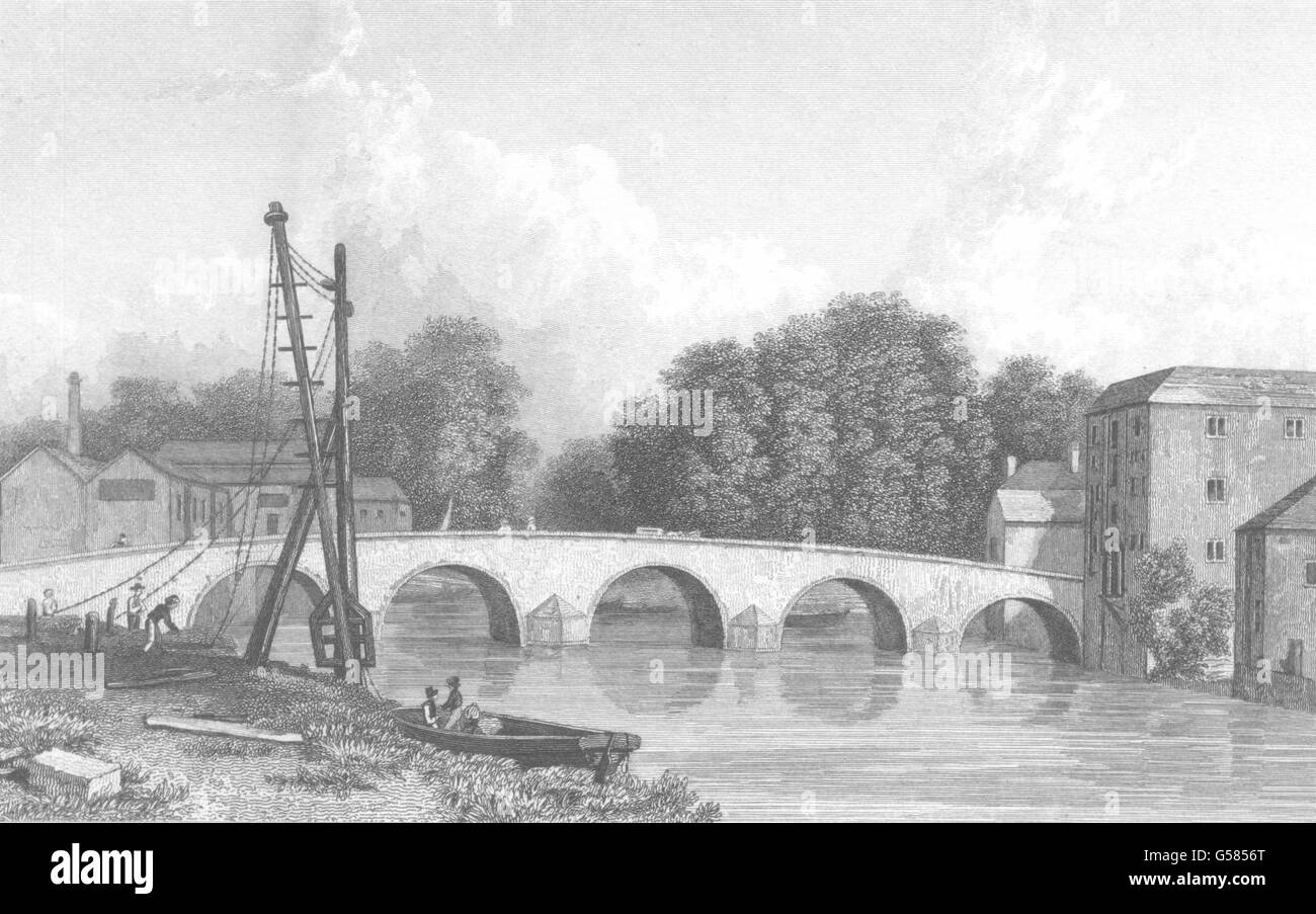 KENT : Maidstone Bridge. (Handy/Westall), antique print 1830 Banque D'Images