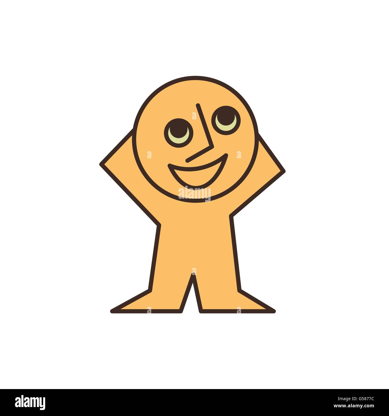 Drôle de personnage smiling yellow man mascot vector illustration d'icône du design Illustration de Vecteur