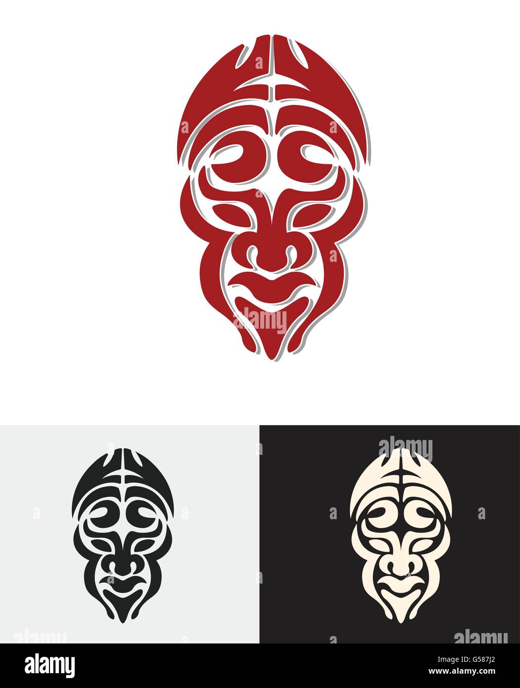 L'homme de tribu totem masque de visage vector illustration design Illustration de Vecteur
