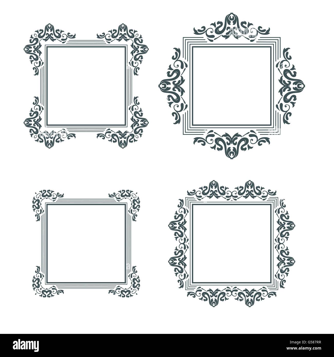 Vintage frame border on white background illustration vecteur conception Illustration de Vecteur