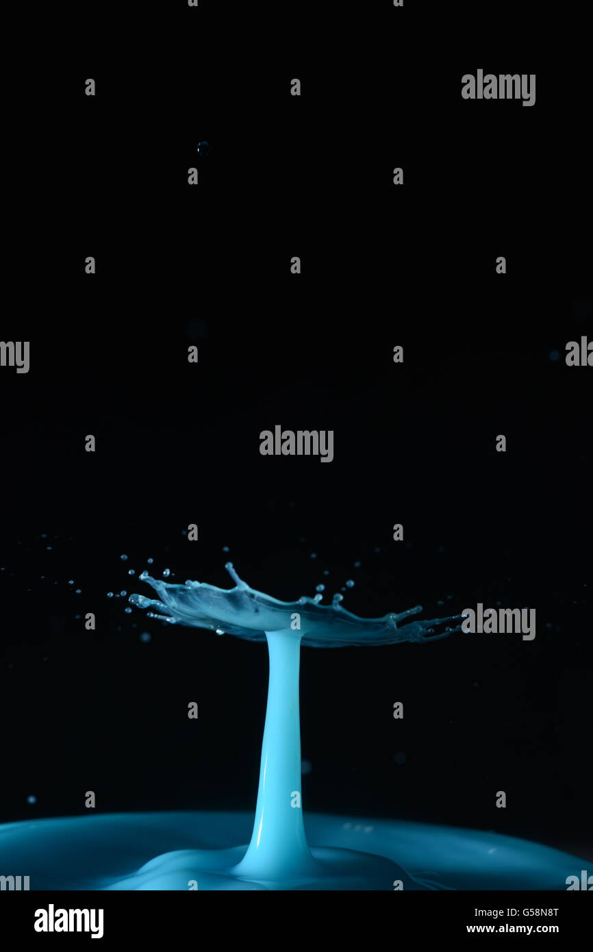 Éclaboussures de collision de gouttes d'eau prises à la photographie à haute vitesse Banque D'Images