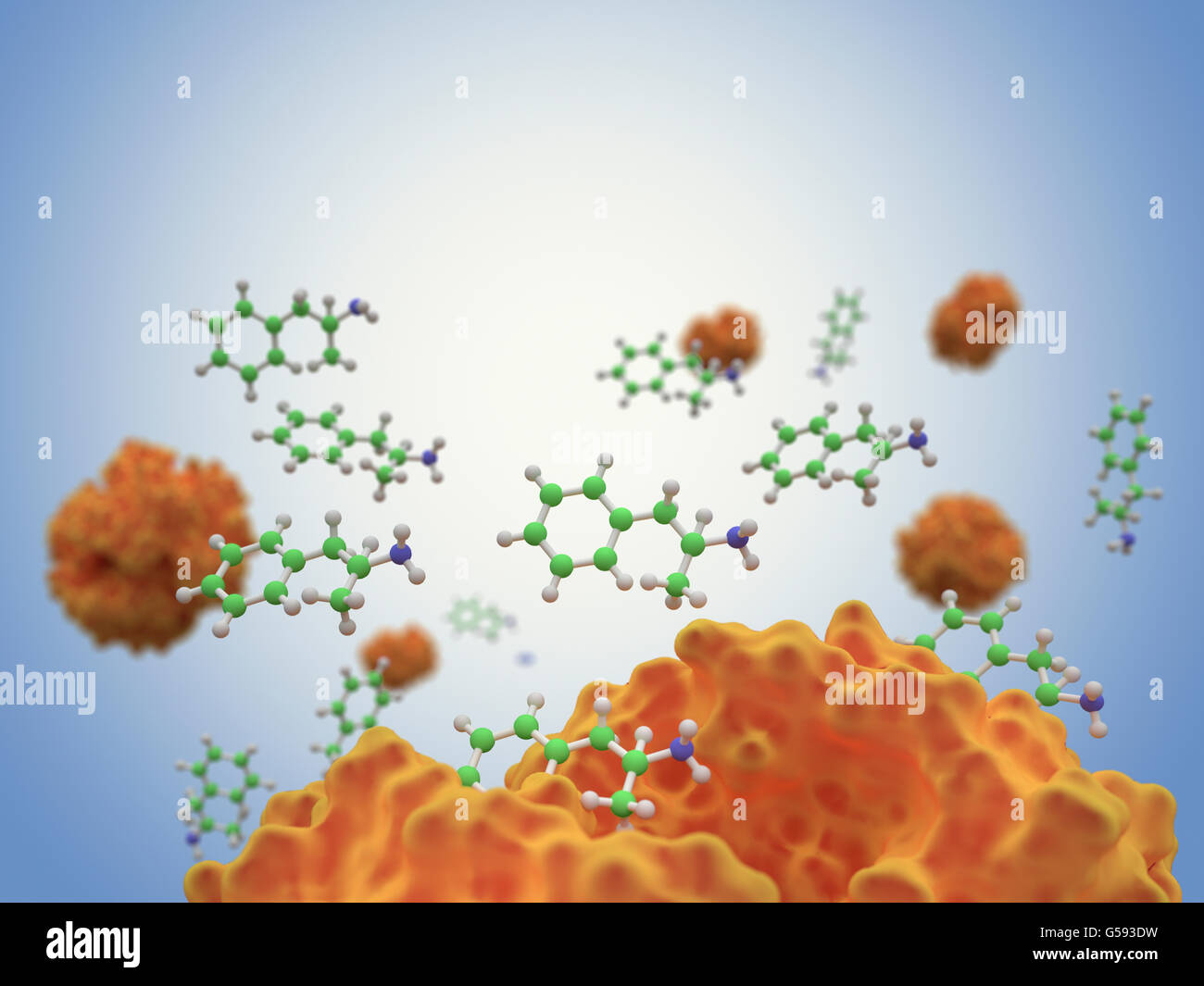 L'amphétamine (en vert), un médicament de synthèse, est un puissant  stimulant du système nerveux central (SNC Photo Stock - Alamy