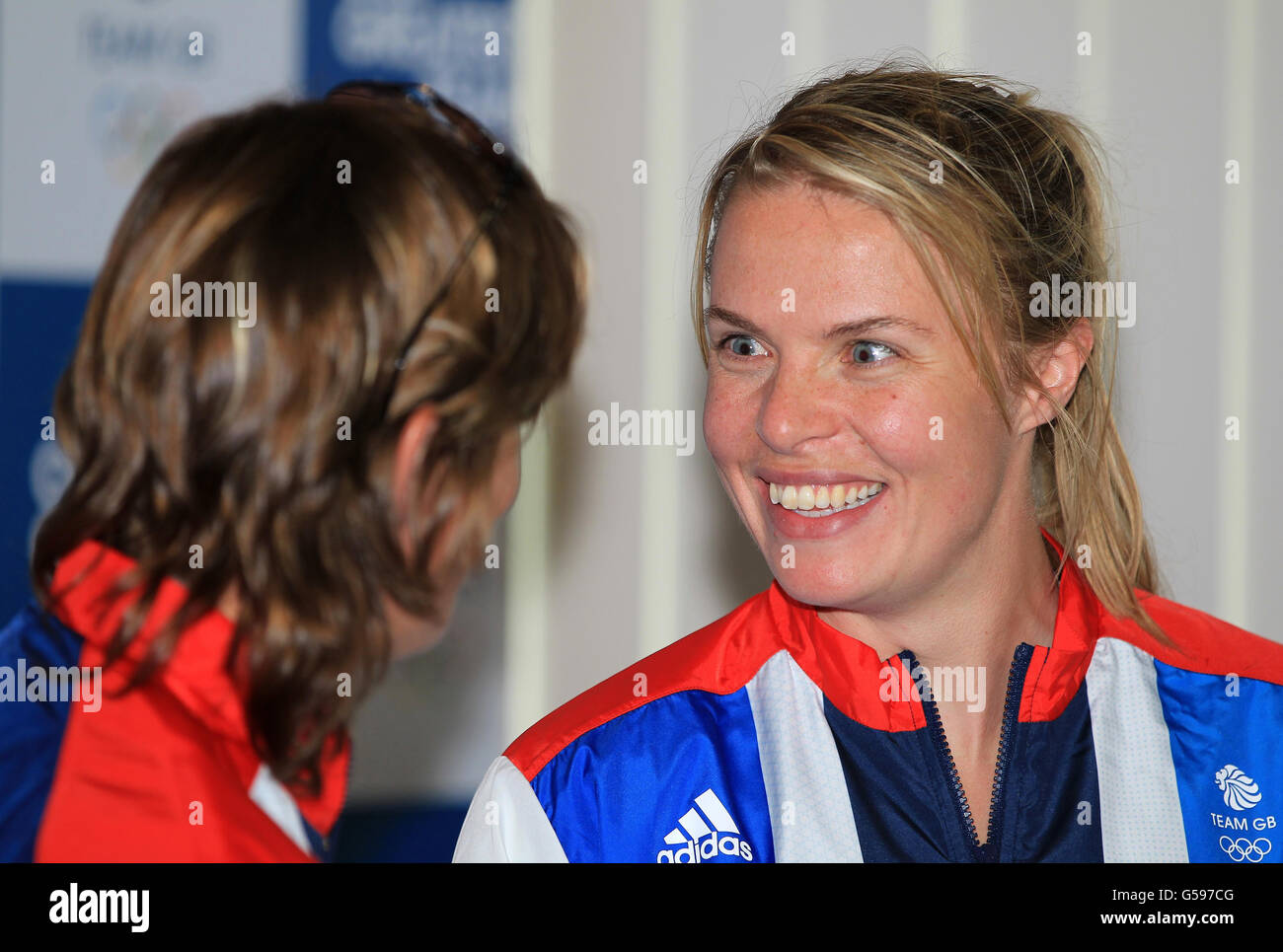 Olympiques - Jeux Olympiques de Londres 2012 - Team GB Kitting out - Rowing - Loughborough University.Katherine Grainger et Anna Watkins lors de la séance de mise en page de Londres 2012 à l'Université Loughborough, Loughborough. Banque D'Images