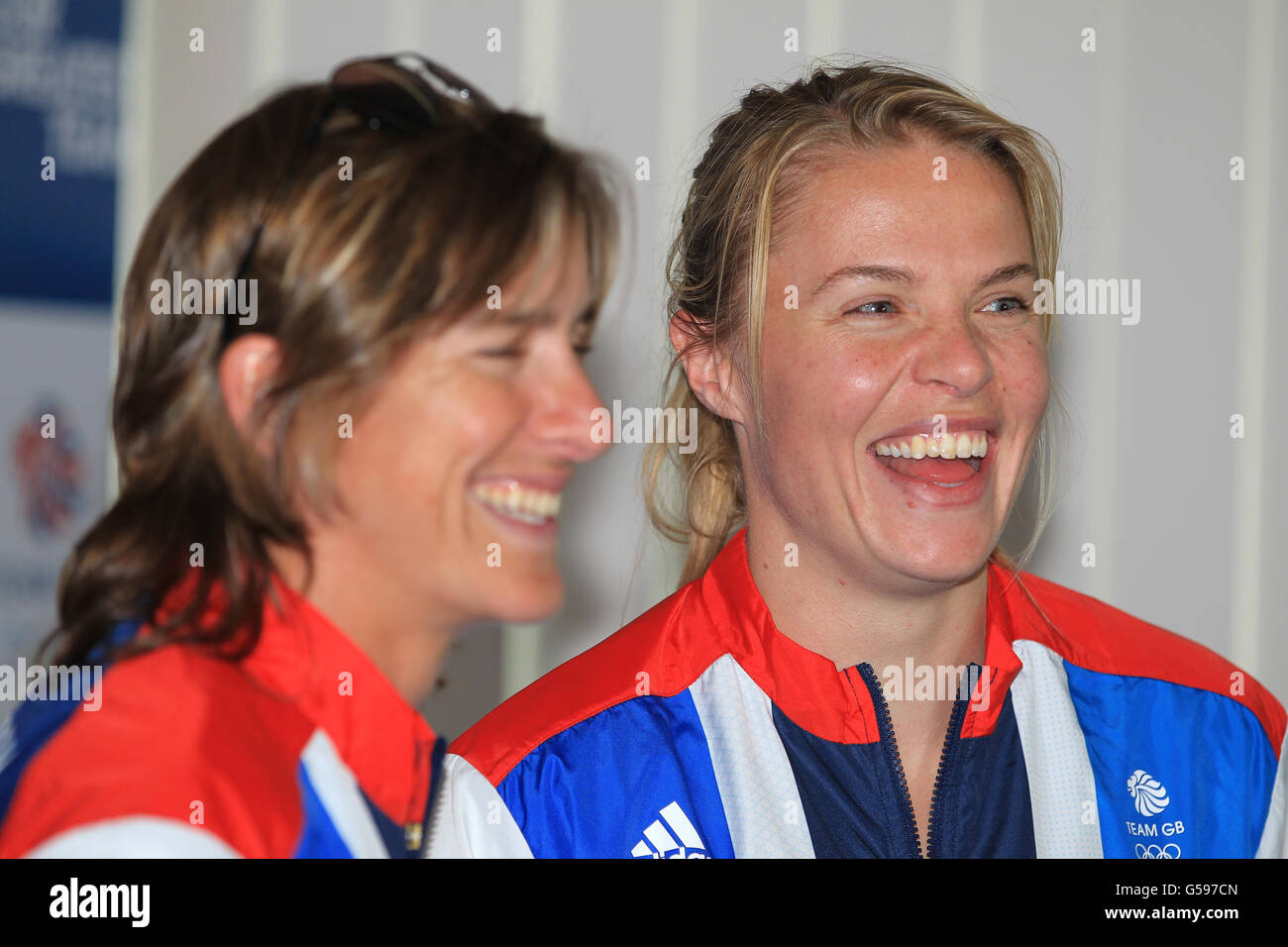 Olympiques - Jeux Olympiques de Londres 2012 - Team GB Kitting out - Rowing - Loughborough University.Katherine Grainger et Anna Watkins lors de la séance de mise en page de Londres 2012 à l'Université Loughborough, Loughborough. Banque D'Images