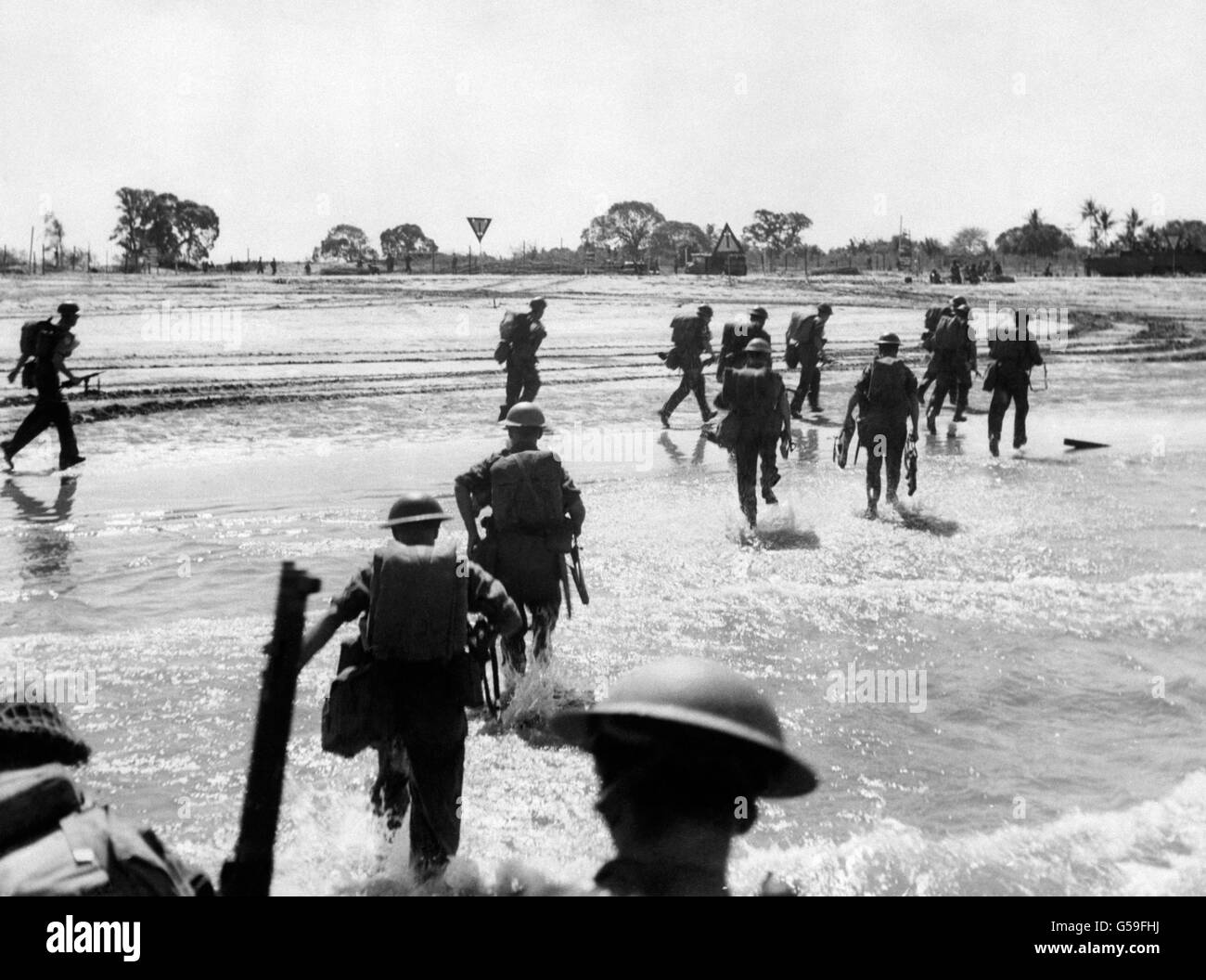 La Seconde Guerre mondiale - Empire britannique - Far Eastern Front - l'île de Ramree - 1945 Banque D'Images