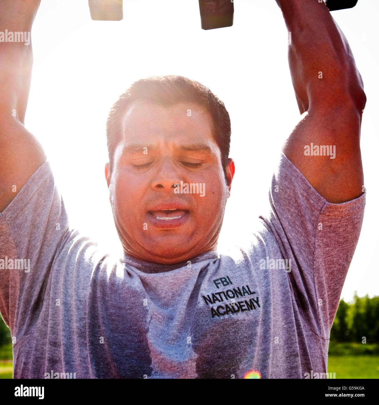 Les agents de police de partout dans le pays et à l'étranger exercice sur la voie à l'Académie nationale du FBI à Quantico, Virginie, USA, 12 mai 2009 Banque D'Images