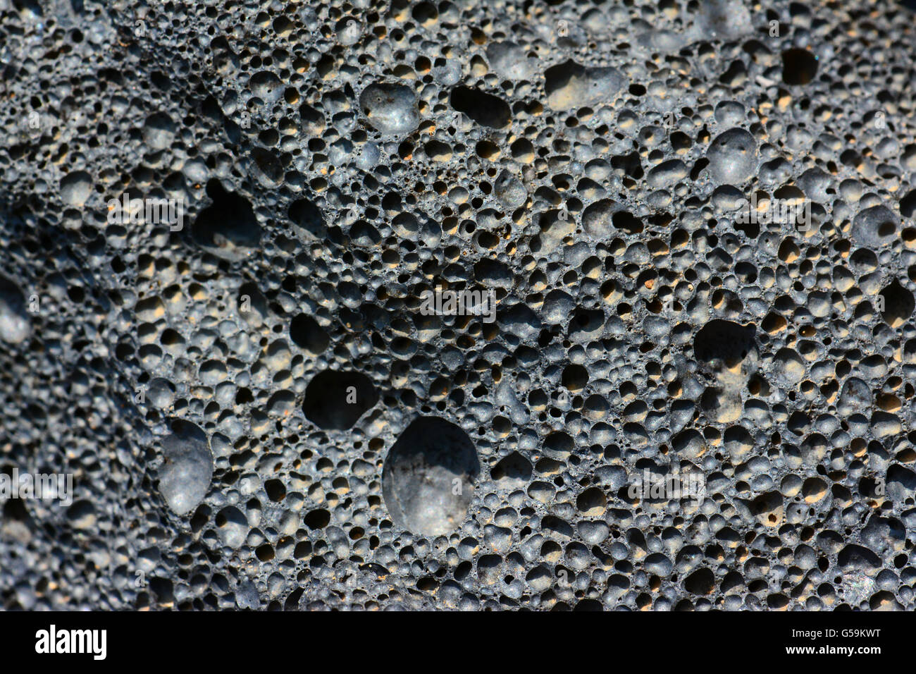 Le basalte, roche volcanique close-up Banque D'Images